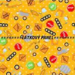 BAVLNĚNÉ LÁTKY- PANELY, REPRODUKCE OBRAZŮ,ŠICÍ STROJE